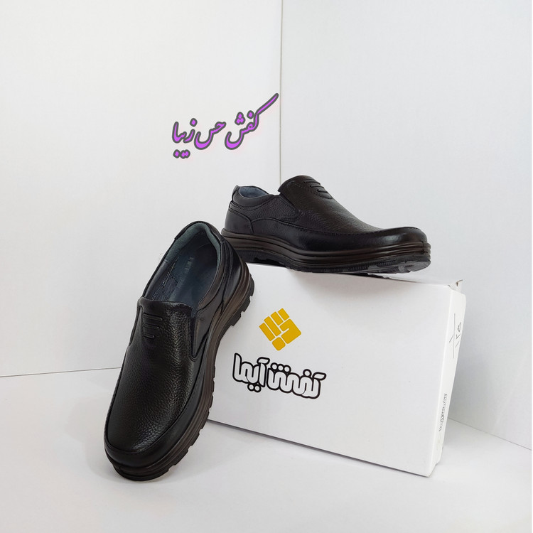 کفش چرم طبیعی مردانه برند آیما مدل دیپلمات ساعتی کد 125 ارسال رایگان
