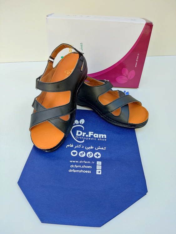 صندل رکابدار بندی زنانه طبی ارتوپدی درمانی مدل گلسا برند دکتر فام کد 183