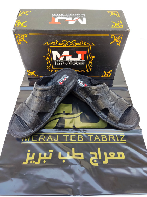 صندل مردانه طبی تمام چرم برند معراج طب تبریز مدل کلارک کد 179